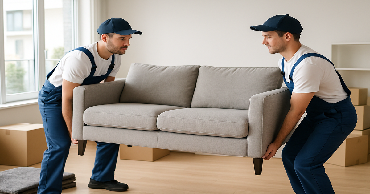 Möbeltransport Remscheid – professionelles Team beim Möbeltragen