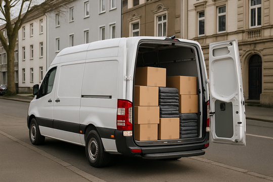 Express Möbeltransport Remscheid – weißer Mercedes Sprinter
